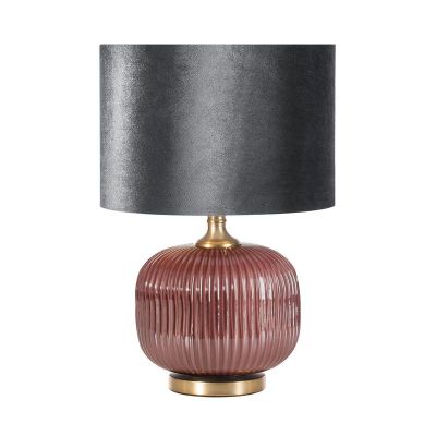 Stolná keramická lampa MARITA 33x50cm bordová / antracitová