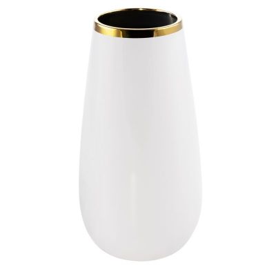 Keramická váza MAJA 02, 15x29cm biela-zlatá