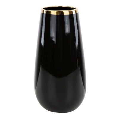 Keramická váza MAJA 03, 15x29cm čierna-zlatá