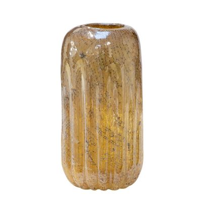 Dekoračná váza GALINA z fúkaného skla, 15x30 cm, zlatá