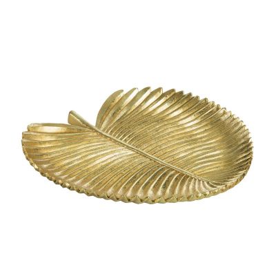Ozdobný tanier, list FEMI 28x28x3cm, zlatý