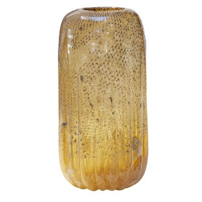 Dekoračná váza GALINA z fúkaného skla, 19x34 cm, zlatá