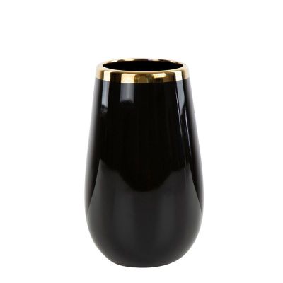 Keramická váza MAJA 03, 12x20cm čierna-zlatá
