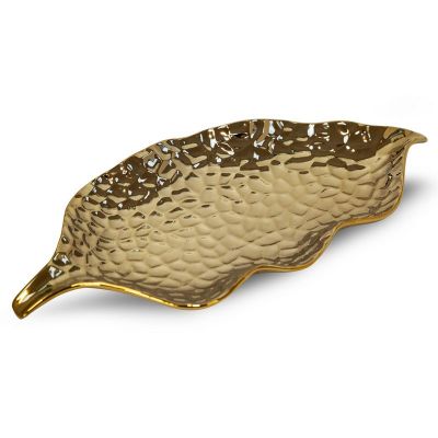 Dekoračný tanier LENI 01, 40x19x4 cm, zlatá