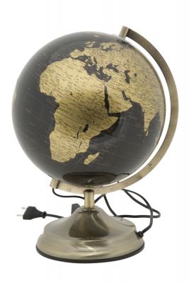Glóbus lampa, čierna/bronzová Q25x38 cm