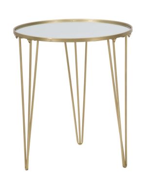 Odkladací stolík Glam, GOLD/MIRROR Ø50x58,5 cm